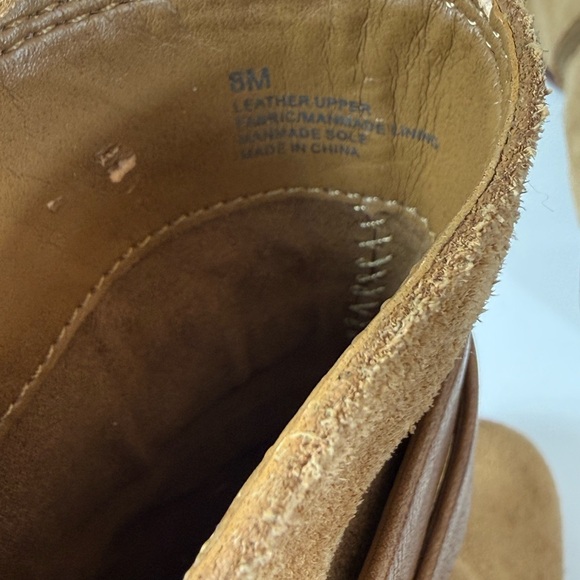 Gianni Bini Suede Leather Camel Nubuck Ankle Boots W/ Straps Boho Boots Size 8 - Picture 11 of 12